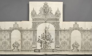 1755年按照国王HM的命令在南希皇家广场上设计的大型网格设计 作者 让·拉穆尔